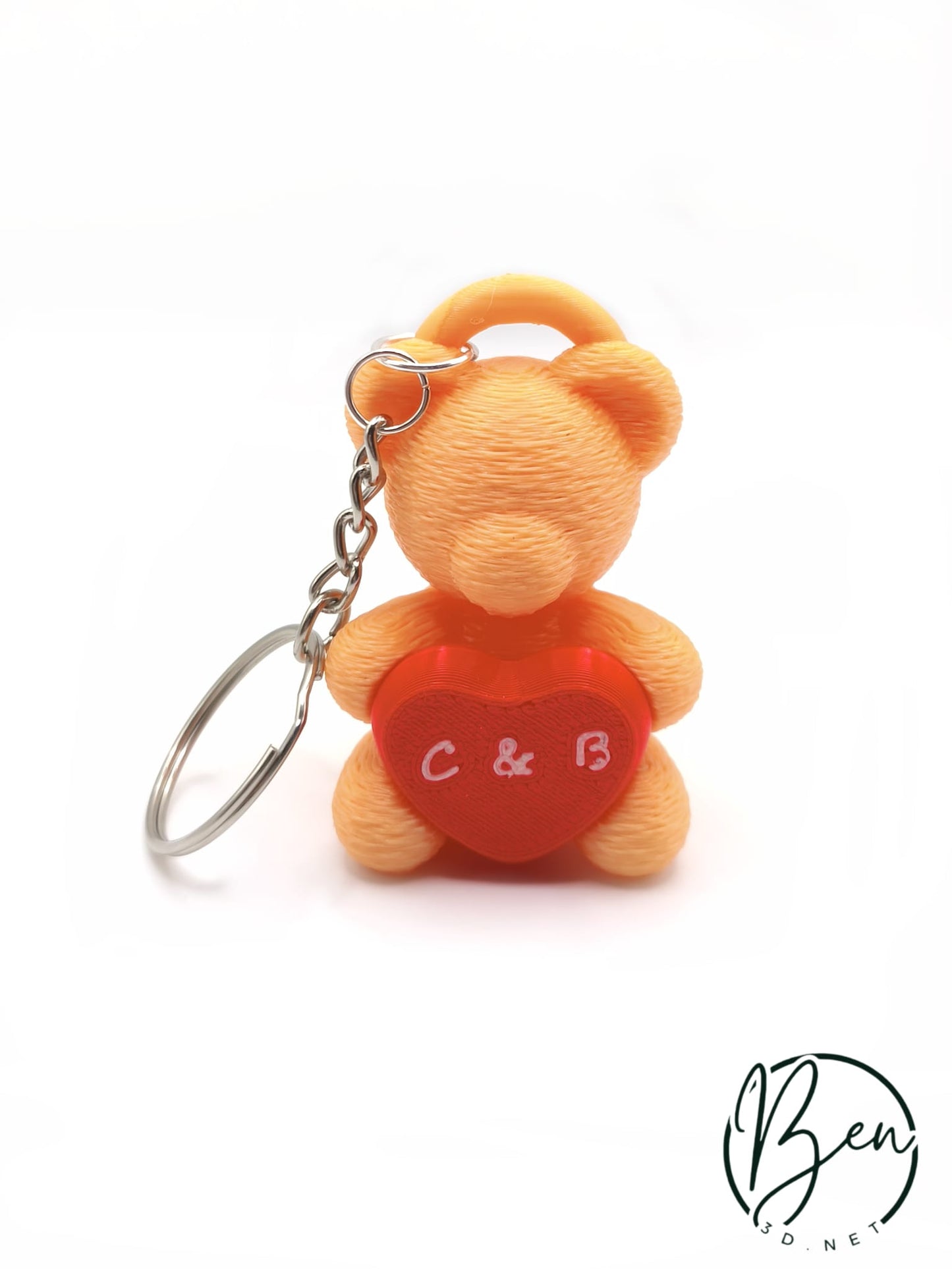 Llavero de oso con corazón personalizado