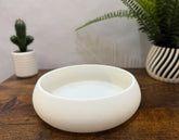 Bandeja decorativa redonda de color blanco