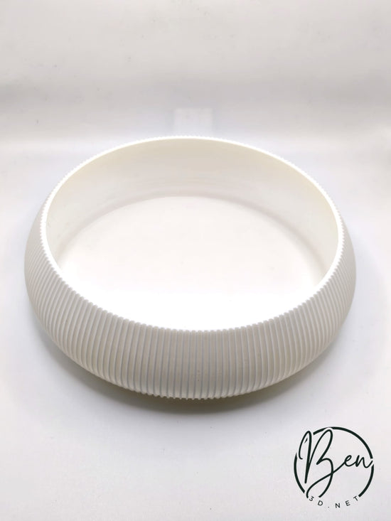 Bandeja decorativa redonda de color blanco