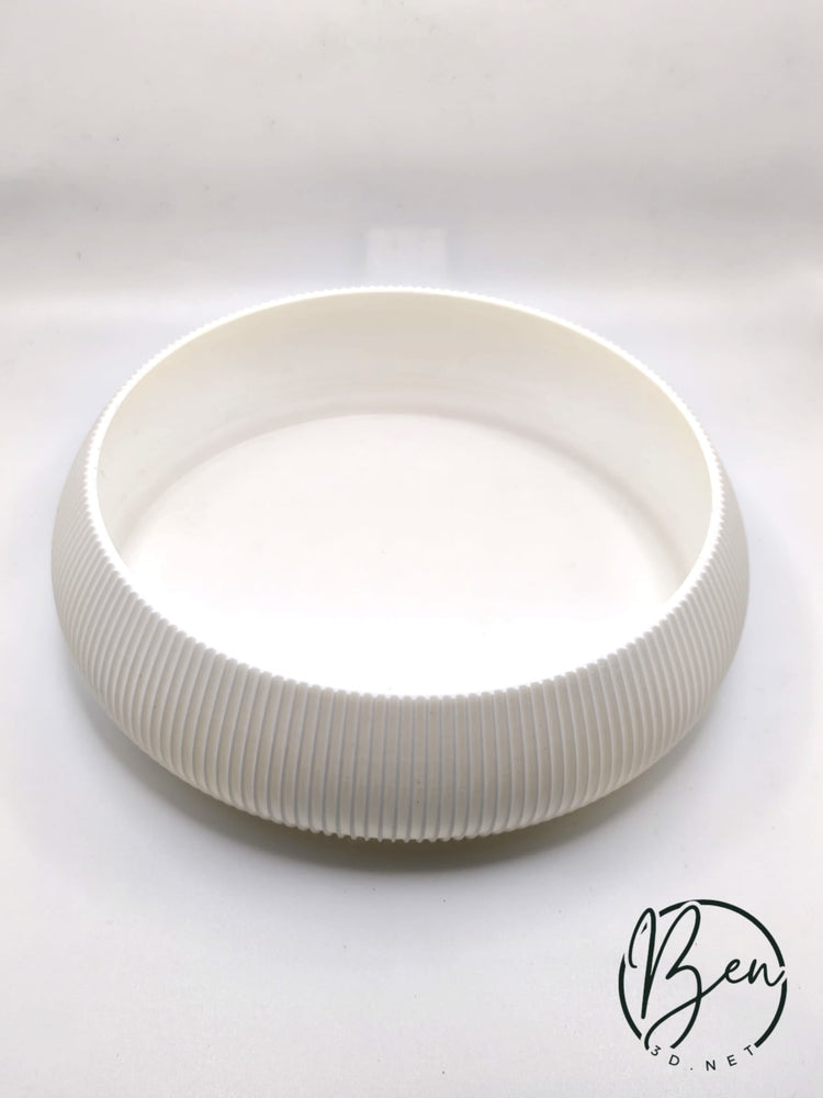 Bandeja decorativa redonda de color blanco
