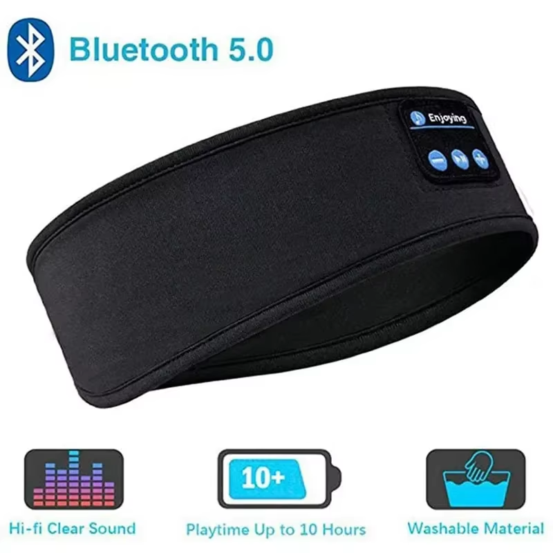 Diadema con Auriculares Bluetooth para Dormir de Lado Antifaz Inalámbrico para Música y Descanso