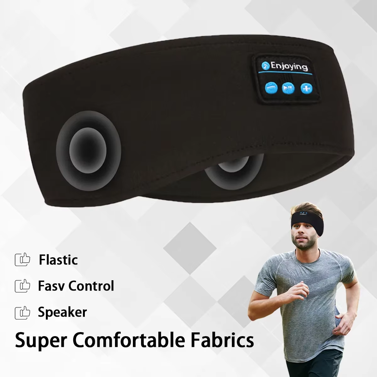 Diadema con Auriculares Bluetooth para Dormir de Lado Antifaz Inalámbrico para Música y Descanso - Imagen 3